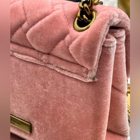 🆕 KURT GEIGER LONDON 🧿 NWOT Kensington Mini Embellished Velvet Crossbody, Pink - Picture 16 of 16